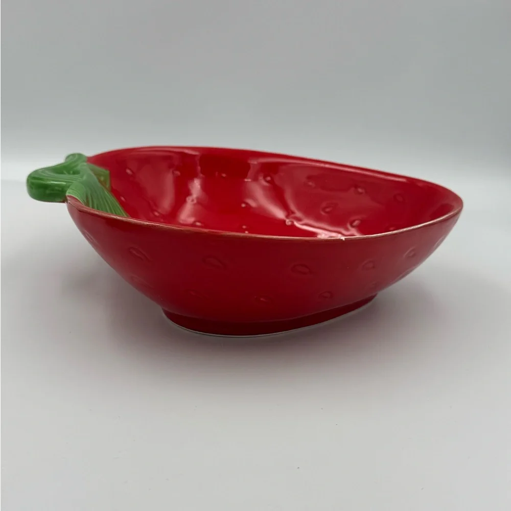 Vintage Knobler Japan Strawberry Bowl Set‎ Red Fruit Dish Cottagecore